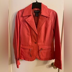 MetroStyle Coral Leather Fitted Jacket